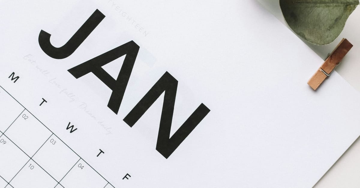 Calendar image with January